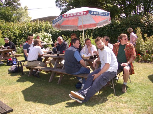 Pre-match drinks at the Bell Inn